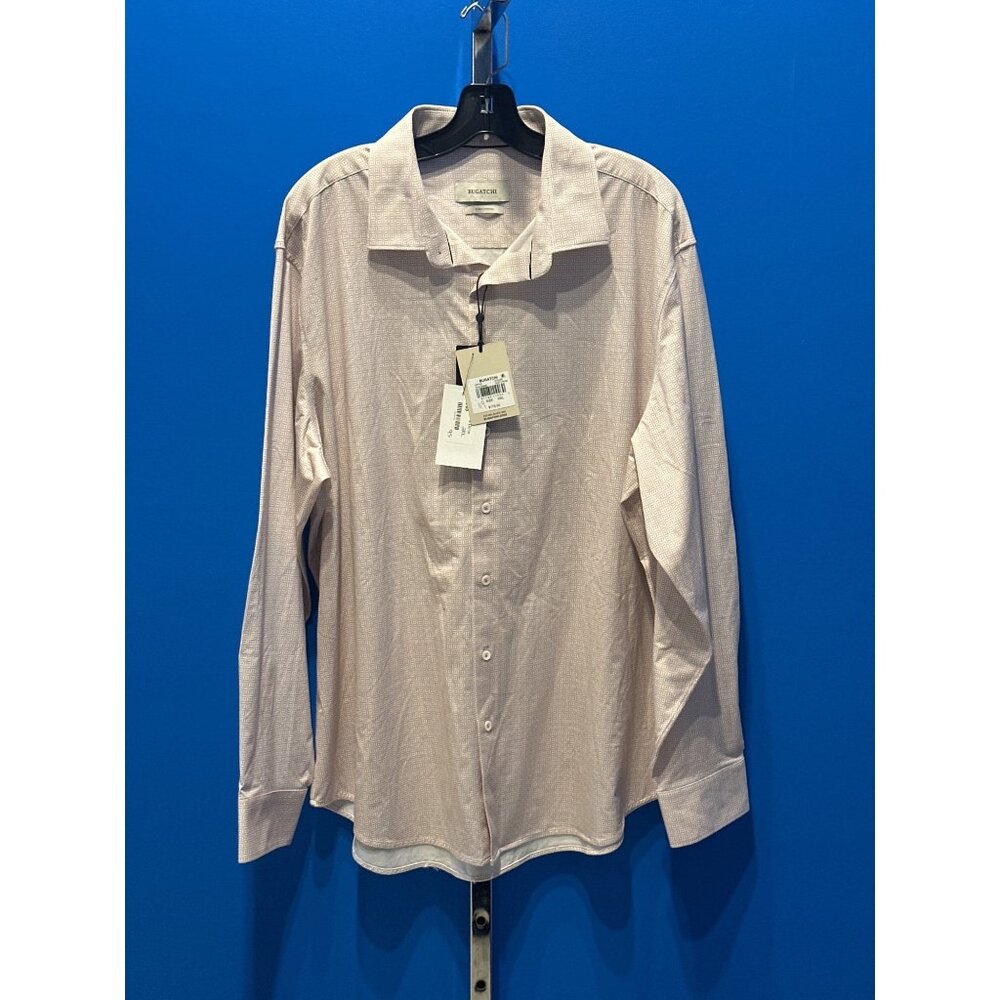 Bugatchi Mens XXL Dusty Rose Button-Up Shirt B-Way Stretch Long Sleeve NWT